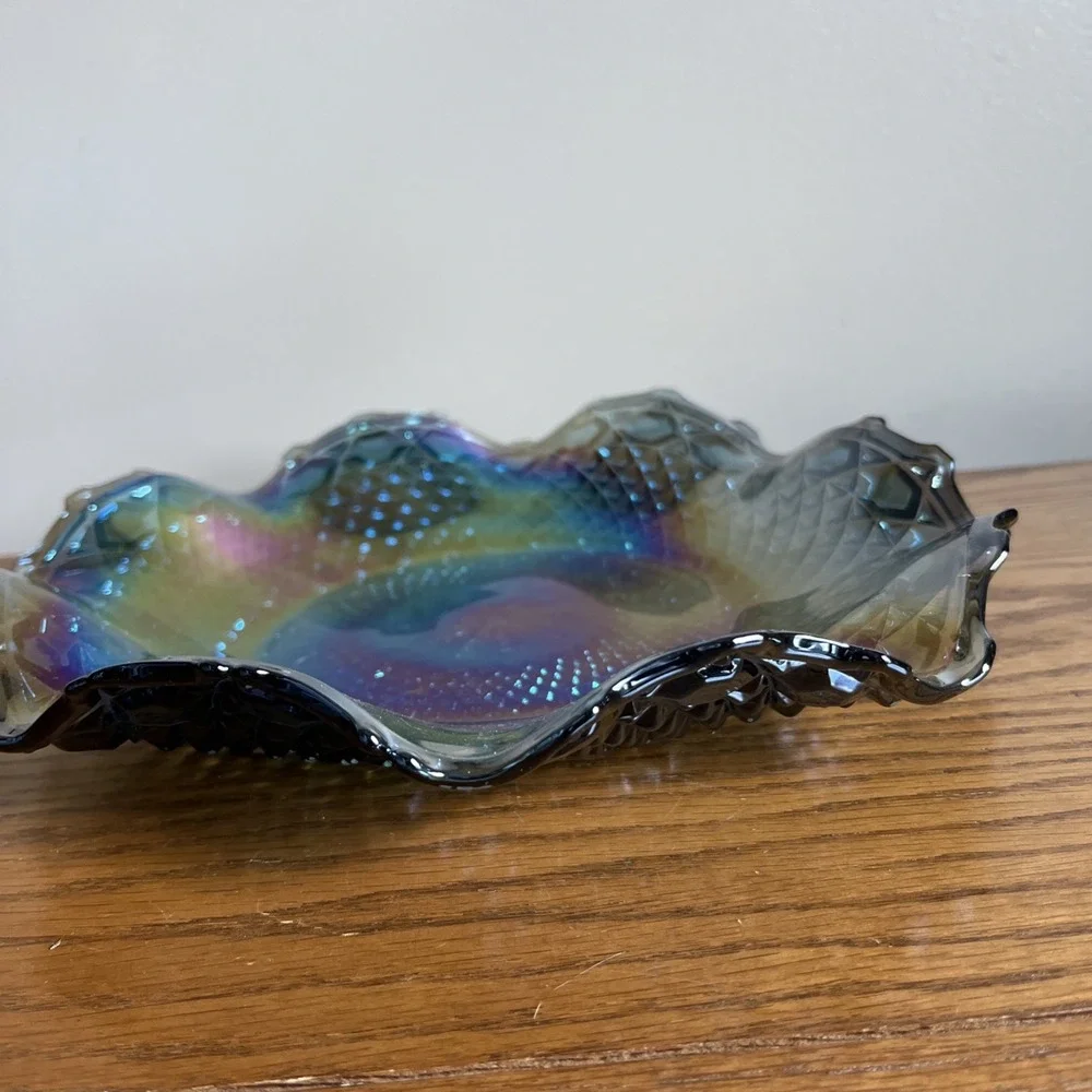 Vintage Indiana Blue Carnival Glass 10